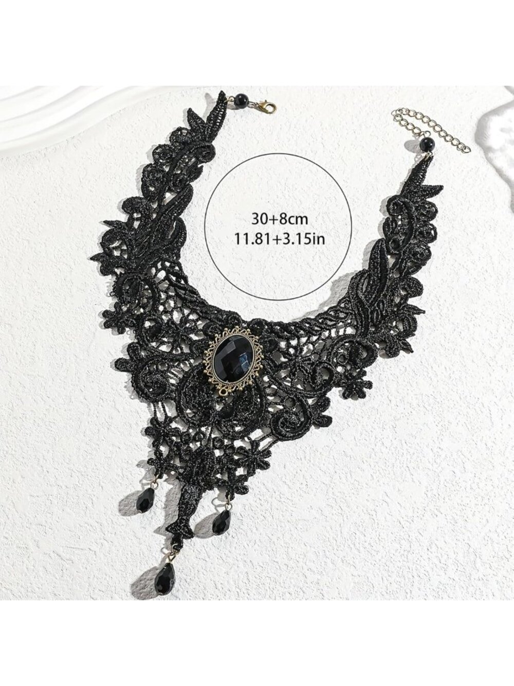 Adjustable Black Goth Necklace for Women - Daily Wear Jewelry Gift - Picture 6 of 7
